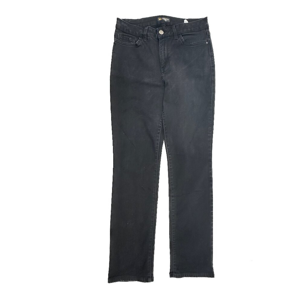 Lee Regular Fit Straight Leg Mid‎ Rise Women's size 10 Black Denim Jeans